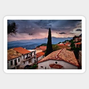 Greece. Town of Delphi. Twilight. Sticker